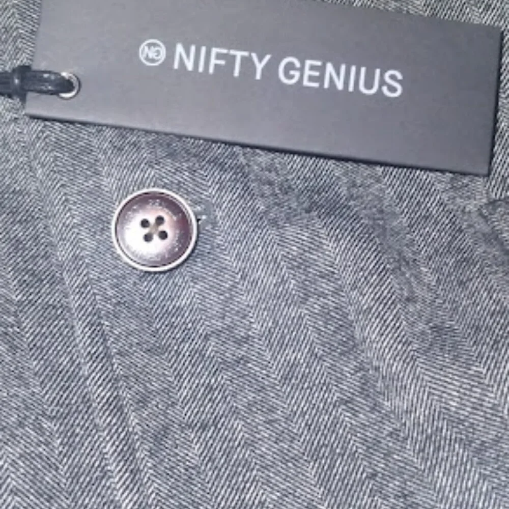 NWT Nifty Genius Jacket Mens Small Grayong Sleeve Kurt Notched Lapel Blazer